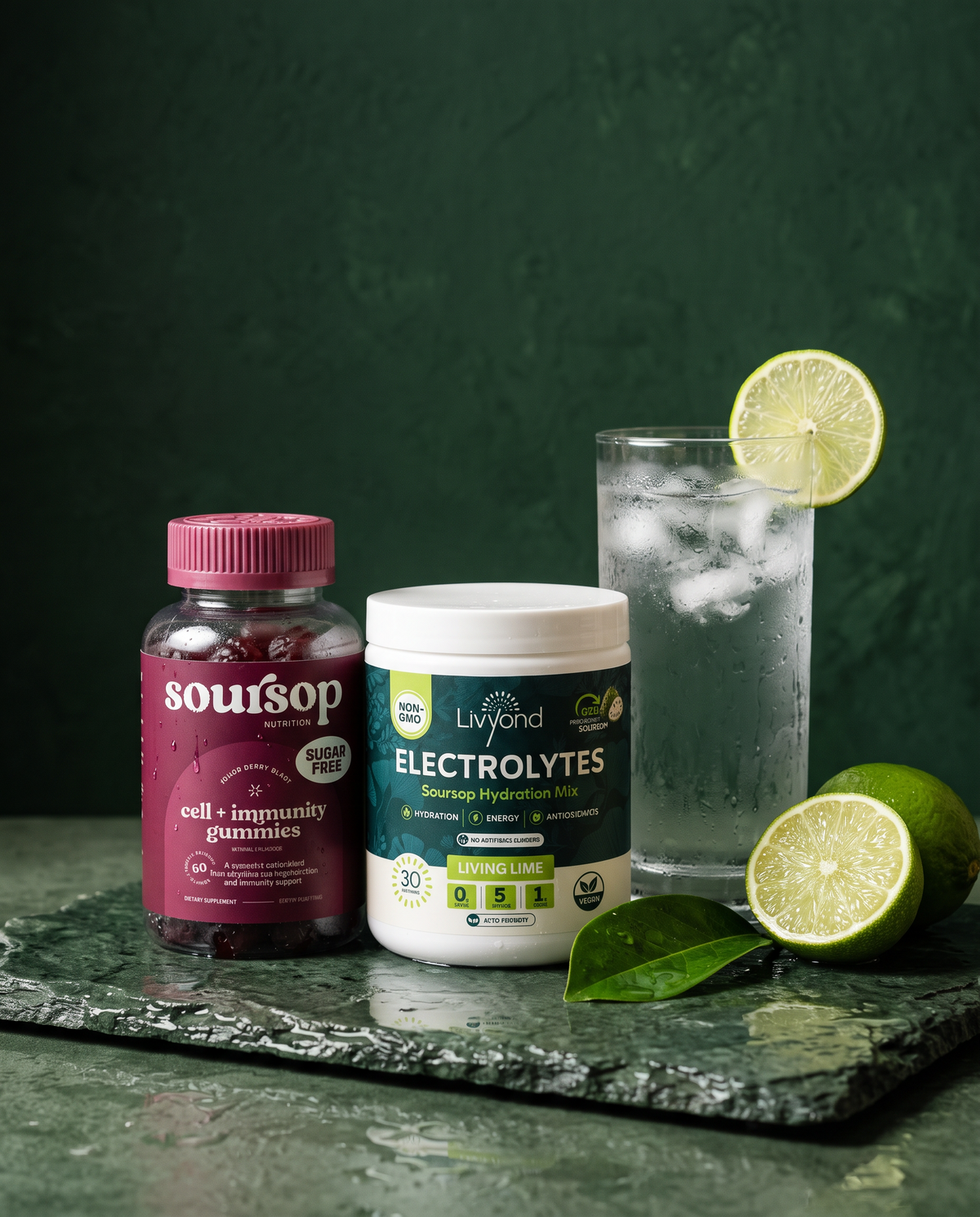 Soursop gummies and Living Lime electrolytes