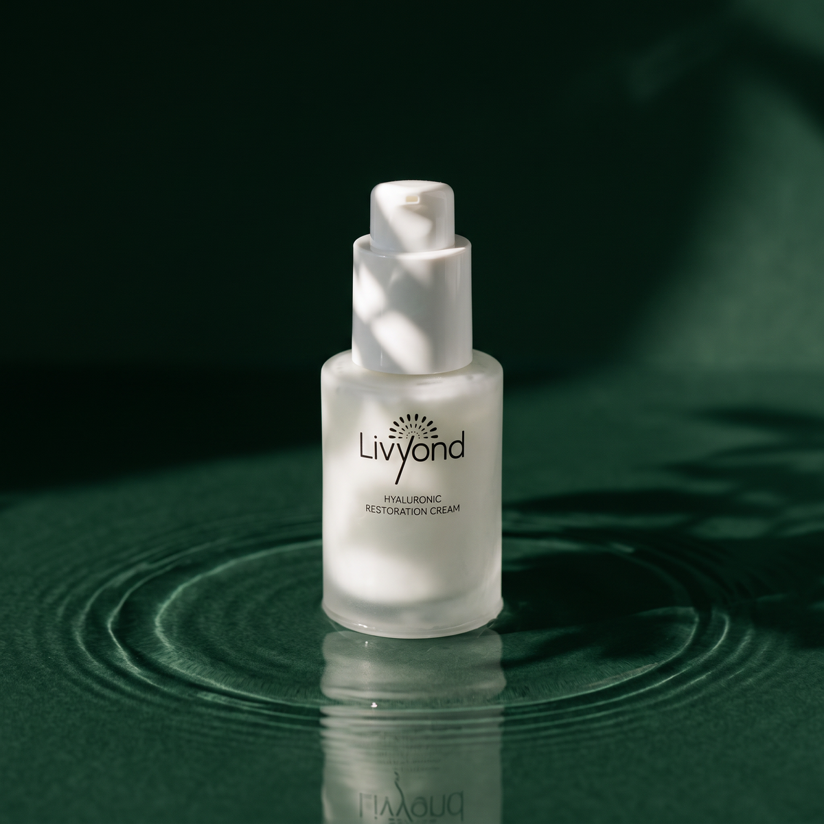 Water rippling around the bottle