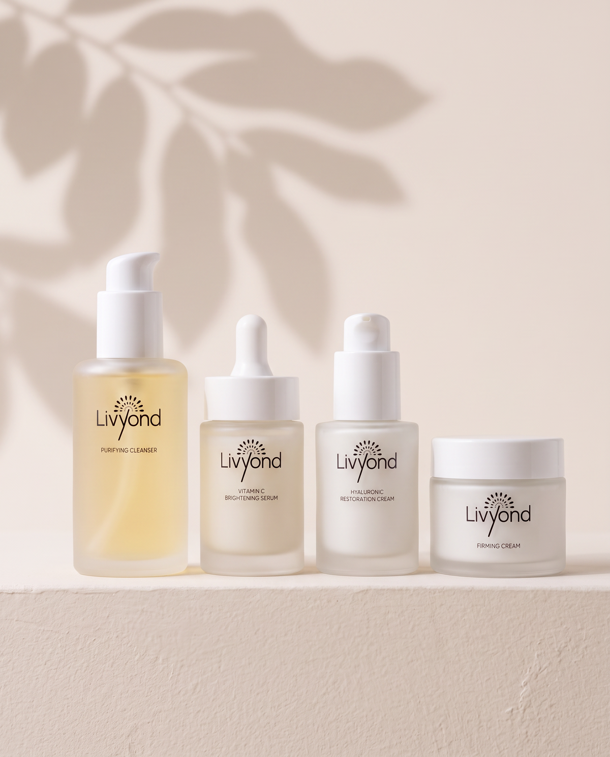 The four Livyond skincare steps in order