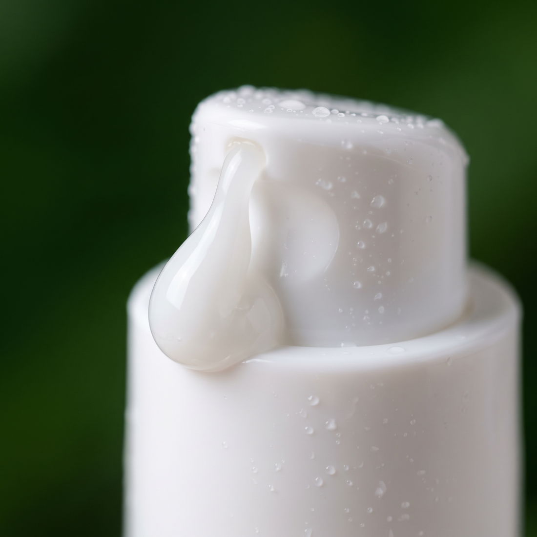 A pearl of cream on the pump